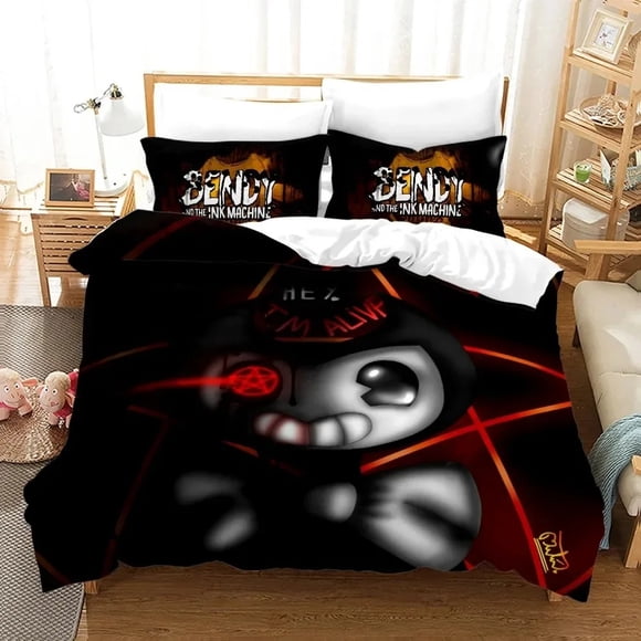New Bendy & Ink Machin Bedding Set Single Twin Full Queen King Size Bed Set Adult Kid Bedroom Duvetcover Set Home TextileBed Sheets