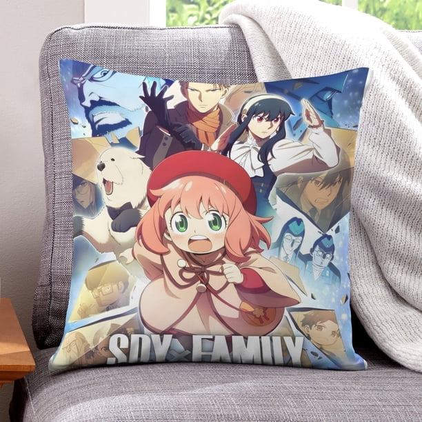 Spy × Family Fundas de almohada de terciopelo con tema, regalos de funda de almohada, decoración para el hogar, cojín de lanzar, regalo de cumpleaños para fans y parejas.50*50cm.