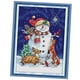 thumbnail image 1 of Conjunto De Bordado De Patrones De Conjunto De Punto De Cruz Estampado Mu?eco De Nieve Navide?o, 1 of 5