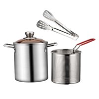 Bothyi - Olla Para Freír Con Doble Asa, Mini Freidora Para Pastel De Calabaza, Patatas Fritas Con Clip