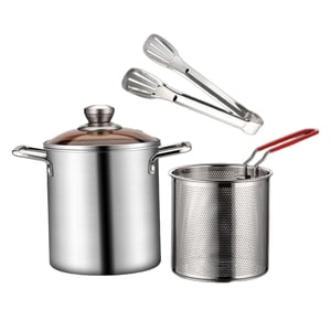 Bothyi - Olla Para Freír Con Doble Asa, Mini Freidora Para Pastel De Calabaza, Patatas Fritas Con Clip