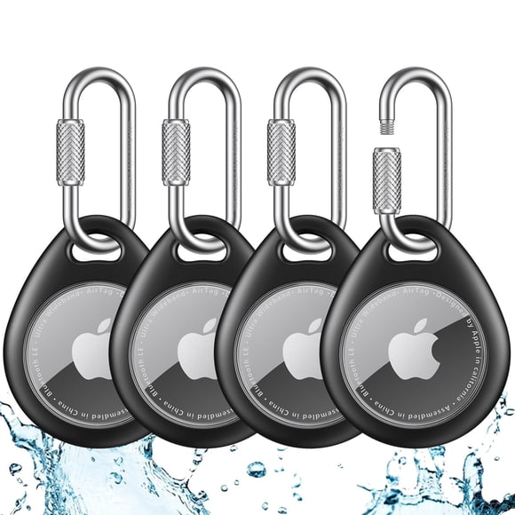 Soporte para AirTag UnbreakCable, paquete de 4, con mosquetón de TPU impermeable