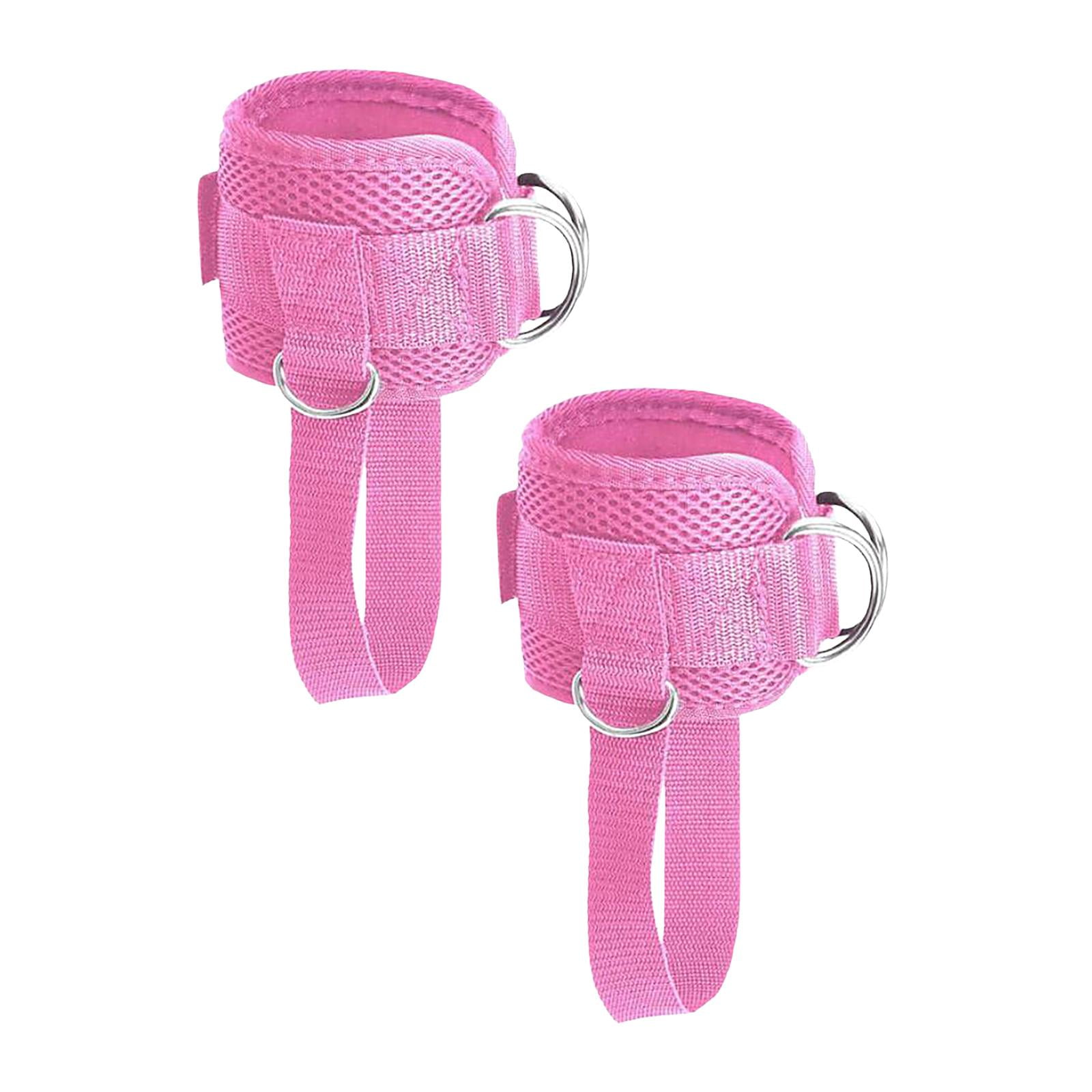Ioensy - Correas De Tobillo Kickback Para Máquinas De Cable Envolturas De Tobillo Correas De Pierna De Culturismo Rosa Con Rejilla