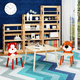 thumbnail image 3 of Kids Table and 2 Chairs Set, 3 Pieces Toddler Table and Chair Set, Wooden Activity Play Table Set (Bear&Tiger), 3 of 3
