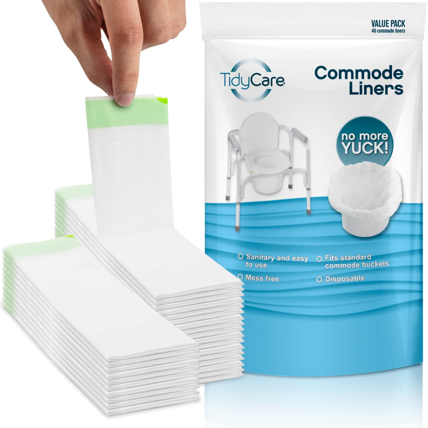 Tidy Care - Bolsas Desechables Para Mesitas De Cama Tidycare Paquete Económico 48 Unidades