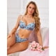 thumbnail image 5 of INSPIRE CHIC Conjunto de Lencería para Mujer Sujetador con Aros y Relleno Floral y Braguita de Cintura Baja 2 Piezas Ropa Interior L Azul, 5 of 5