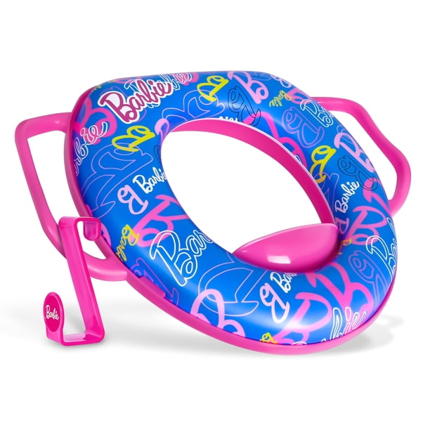 Asiento de entrenamiento para ir al baño Barbie Soft con gancho de almacenamiento para inodoro