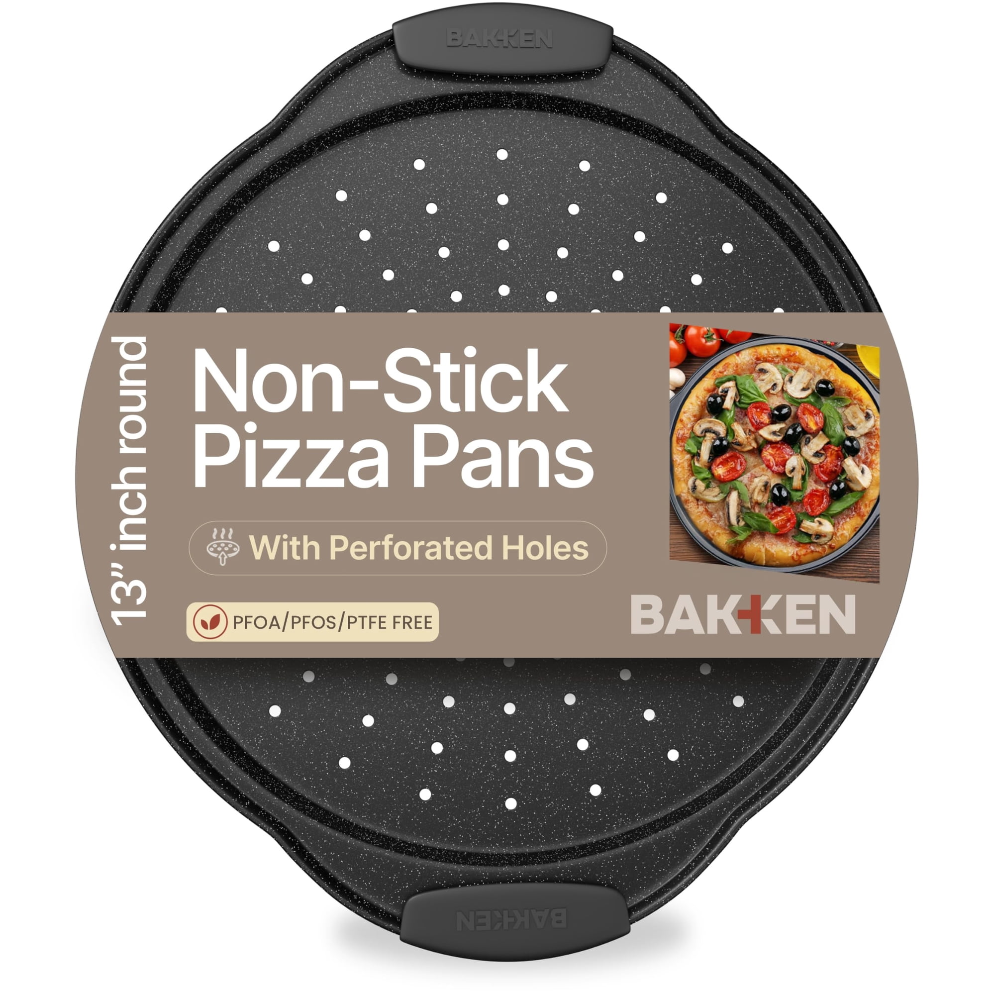 Molde Para Pizza Bakkenmaster De 33 Cm De Acero Al Carbono Antiadherente