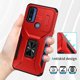 thumbnail image 3 of Funda Armada para Motorola Moto G Pure 2021 con Tapa Deslizante y Soporte Magnético Giratorio Rojo, 3 of 5