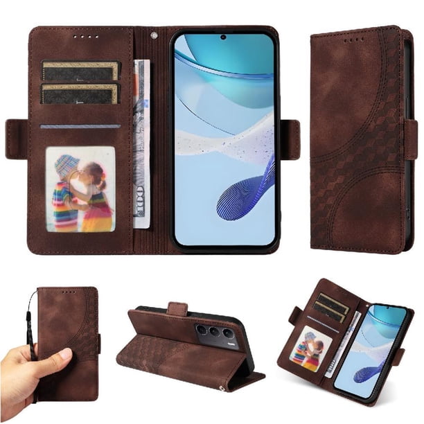 Carcasa FOXDOCK OPPO A5 4G/5G de cuero PU, diseño acolchado clásico, protección contra caídas y rayones
