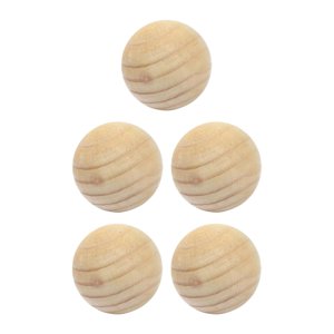 Magideal - 5 Bolas De Madera Maciza, Adornos Hechos A Mano, Diámetro 7 Cm, Para Manualidades Y Proyectos De Bricolaje, Bolas Redondas De Madera Para Carpintería.