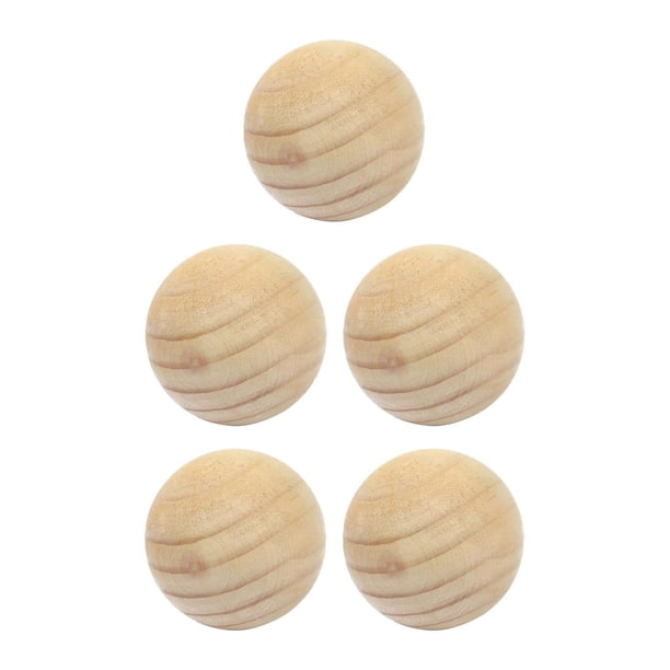 5 bolas de madera maciza, adornos hechos a mano, diámetro 7 cm, para manualidades y proyectos de bricolaje, bolas redondas de madera para carpintería.