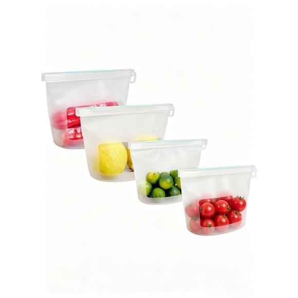 Bolsas de Almacenamiento de Alimentos CuLiDing 4 Unidades a Prueba de Fugas Transparentes