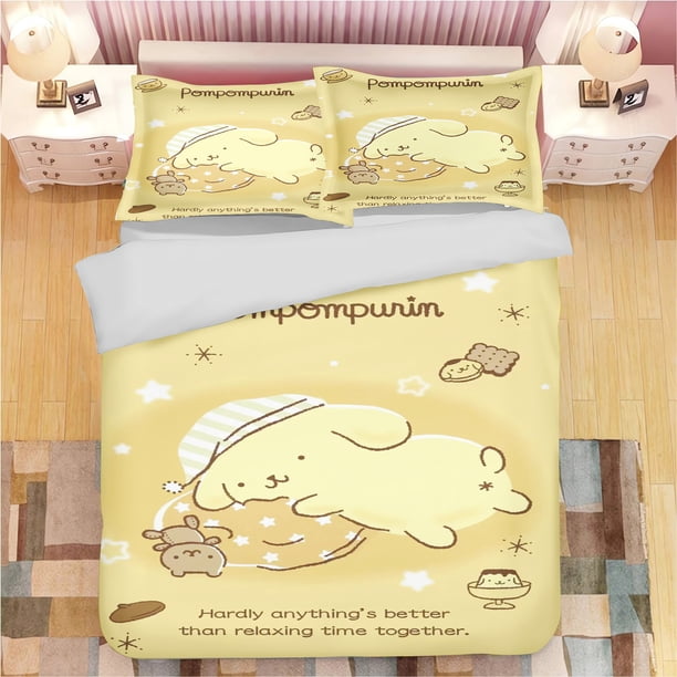 Pudding Dog Sanrio Cartoon Quilt Cover Skin-Friendly and Breathable Duvet Comforter Warmth Children's Bedroom Bedding
