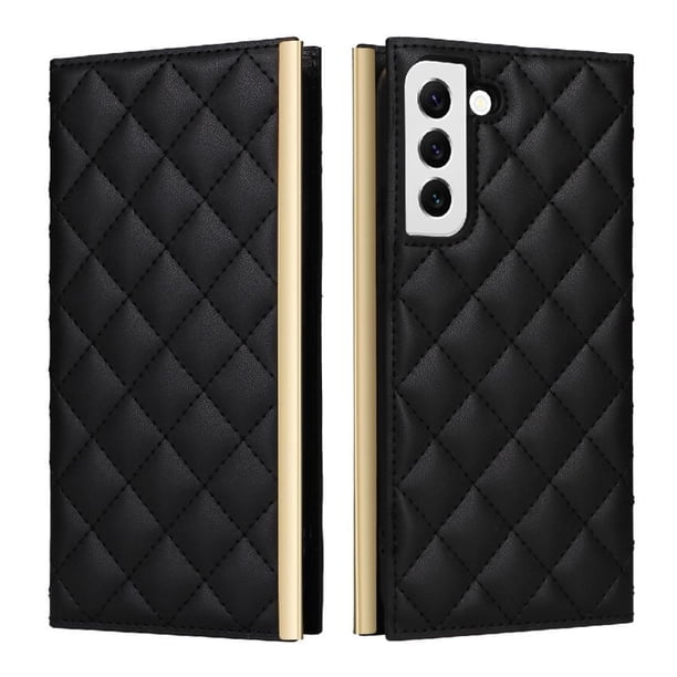 Funda Tipo Cartera Acolchada con Correa para Samsung Galaxy S22 5GNegro