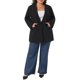 thumbnail image 2 of Blazer de Talla Grande para Mujer de Agnes Orinda con Panel de Muesca, Botón, Traje de Negocios Casual con Bolsillo 4X Negro, 2 of 8