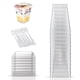 thumbnail image 1 of Paquete de 50 vasos de plástico transparente para postre de 145 ml con tapa y cuchara, vasos cuadrados reutilizables para aperitivos, vasos para servir chupitos de postre y mini vasos para degustación, 1 of 5
