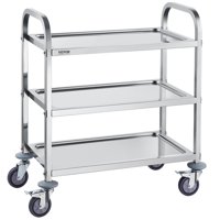 Carrito Utilitario De Laboratorio Vevor De Acero Inoxidable, 3 Capas, 180 Kg De Capacidad