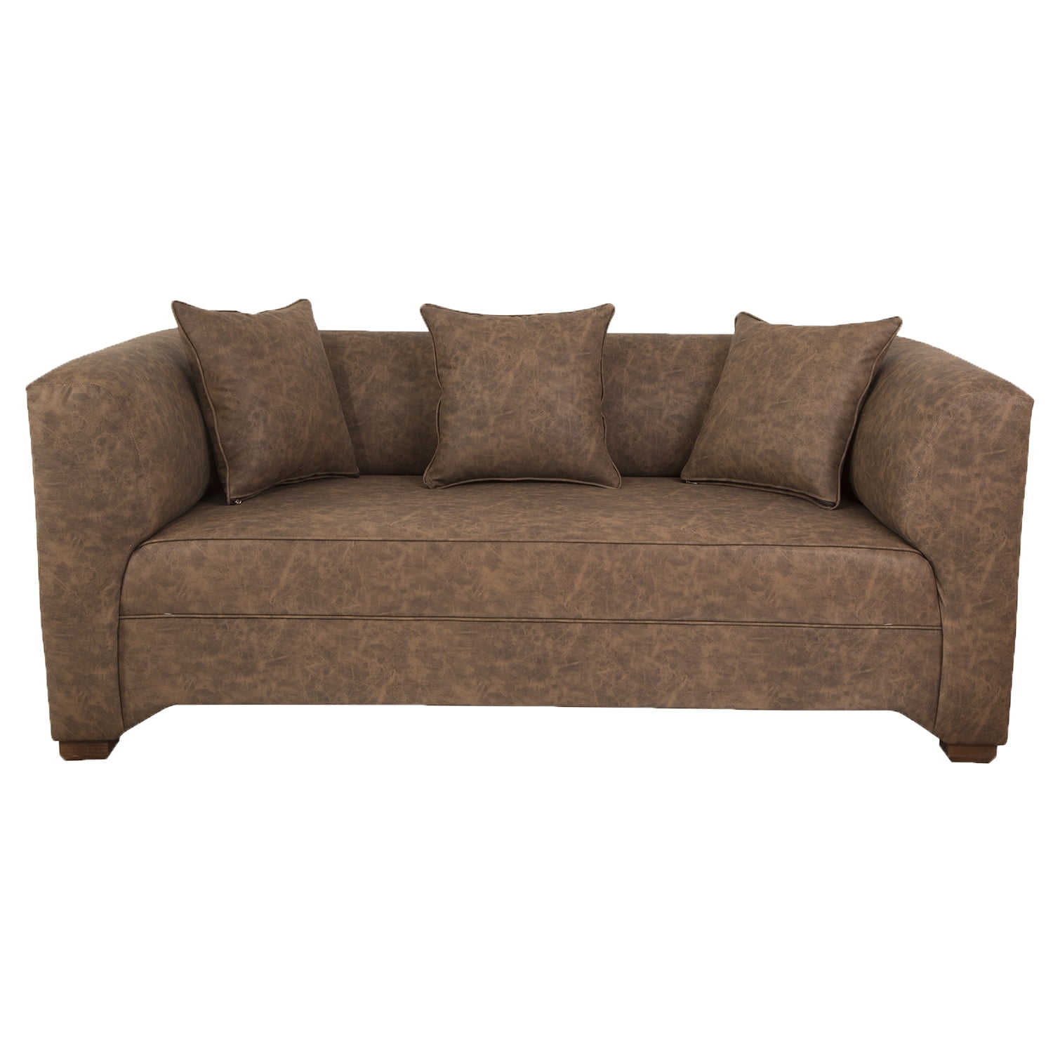 Muebles América - Sofá Metro 3 Cuerpos Cuero Auris Café