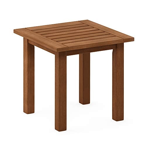 Mesa auxiliar para exteriores, muebles de patio de madera dura Furinno Tioman
