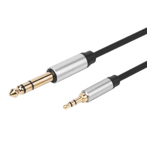 Magideal - Cable De Audio De 3 5 Mm A 6 35 De Audio Estéreo Jack Estéreo Cable Adaptador 1 8 A 1 4 Para Amplificadores De Altavoz 3M