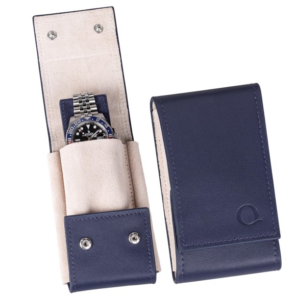 Funda de viaje para relojes, de piel auténtica, de QWATCHBANDS