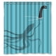 thumbnail image 1 of Cortina de ducha con diseño de calamar disfrazado de monstruo del Lago Nes, juego de cortina de baño con ganchos, tamaño 66 x 72 pulgadas, 1 of 3