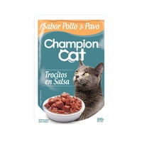 Alimento Húmedo Gato Adulto Trocitos Sabor Pollo Y Pavo Pouch 100 G Champion Cat