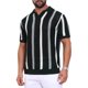 thumbnail image 5 of Camiseta Polo de Punto Hueco para Hombre Cuello en V Manga Corta Camisetas de Golf Polo M Negro, 5 of 6