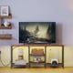 thumbnail image 2 of Soporte de TV JARHETUN con luces LED para 55 pulgadas con estantes de 3 niveles, 2 of 8