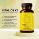 thumbnail image 3 of Vital D3 + K2® Vitamina D3 800 UI + K2 MK-7 100 mcg - 60 cápsulas, 3 of 3