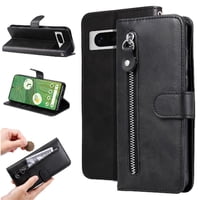 Gangxun - Funda Con Cremallera Para Google Pixel 7 , Carcasa Cartera De Cuero Pu Con Soporte Y Tarjetero