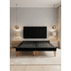 thumbnail image 1 of Cama Dos Plaza Lineal Negro Felpa, 1 of 3