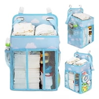 Partyglobos - Organizador Cambiador Pañales Para Cuna Carrito De Pañal Celeste