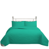 Genérico - Cubrecama Quilt Reversible 2 Plazas Verde Wonder Collection Martiné