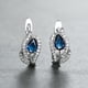 thumbnail image 1 of Water Drop Stone Hoop Earrings For Women Luxury Multicolor Zirconia Leaf Crystal Silver Color Wedding Hoop Earrings, 1 of 3