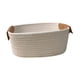 thumbnail image 3 of Cesta De Almacenamiento Tejida De Algodón Cesta De Picnic Liviana Para Frutas Aperitivos Jardín Blanco S, 3 of 5