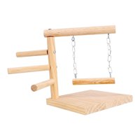 Magideal - Soporte Para Juegos De Loros Para Mascotas, Parque Infantil Para Pájaros, Centro De Actividades Para Cacatúas, Soporte De Entrenamiento Para Pájaros, Madera En Bruto