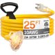 thumbnail image 1 of Cable de extensión Deeklify 7,6 m 10 AWG con 3 tomacorrientes, color amarillo, 1 of 8