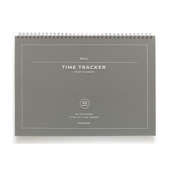 Planificador de estudio PAPERIAN Believe TIME Tracker, tamaño A4, gris
