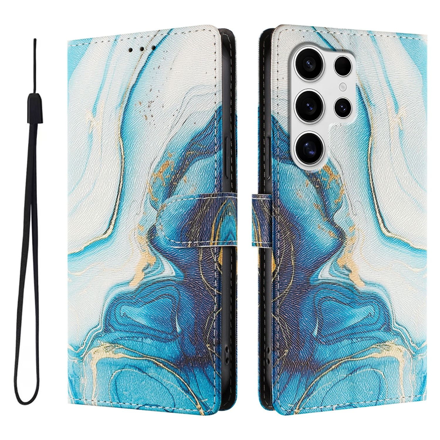 Foxdock Funda Tipo Cartera Para Samsung Galaxy S22 Ultra Con Soporte Y Correa – Diseño De Patrones Lindos