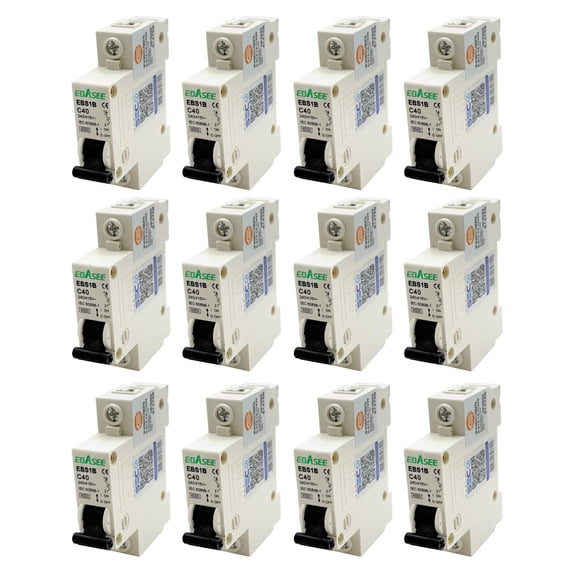Pack 12 Interruptor Automático Ebasee 1x 40a Curva C 6ka Sec