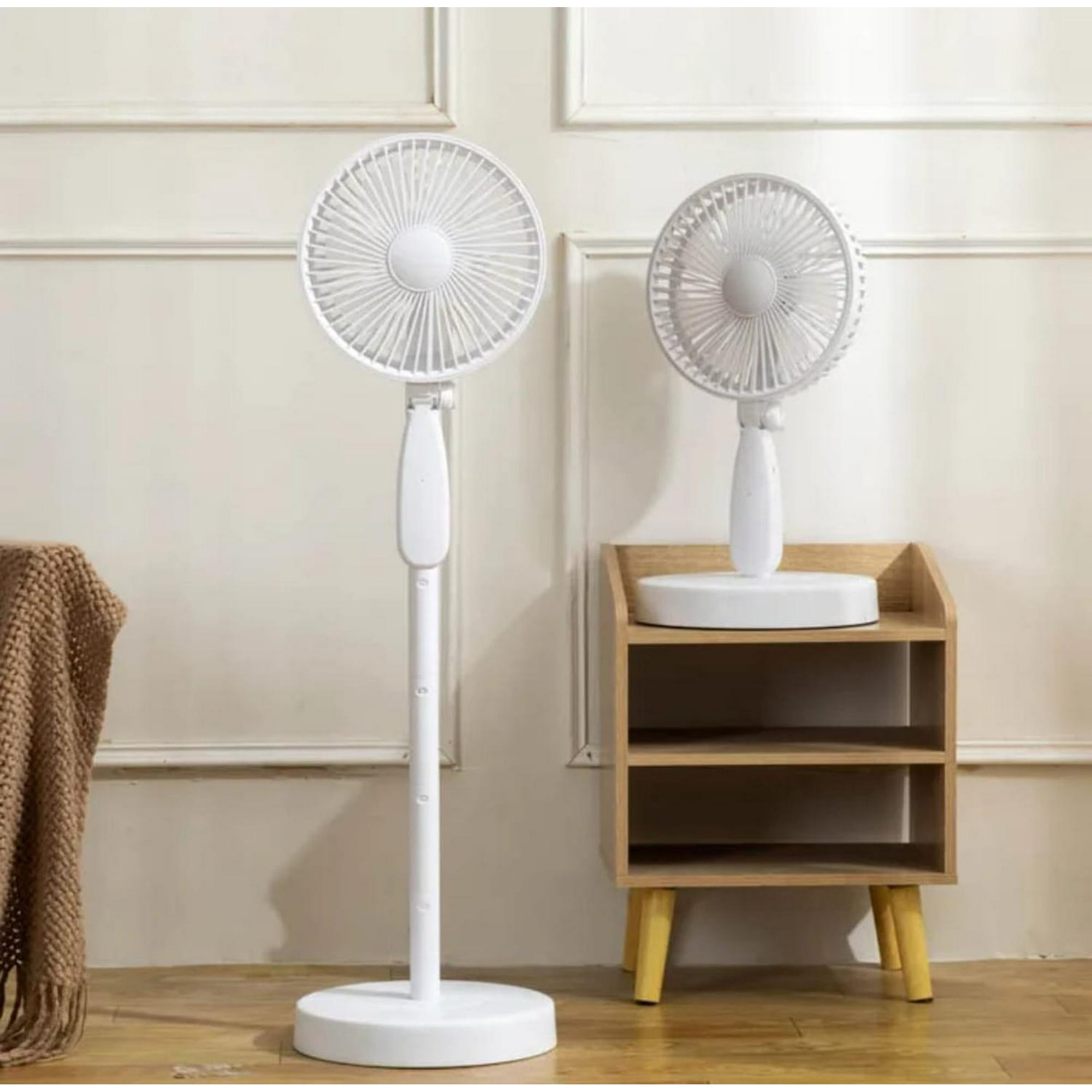 Genérico - Ventilador Recargable Ajustable Blanco Grande Blanco