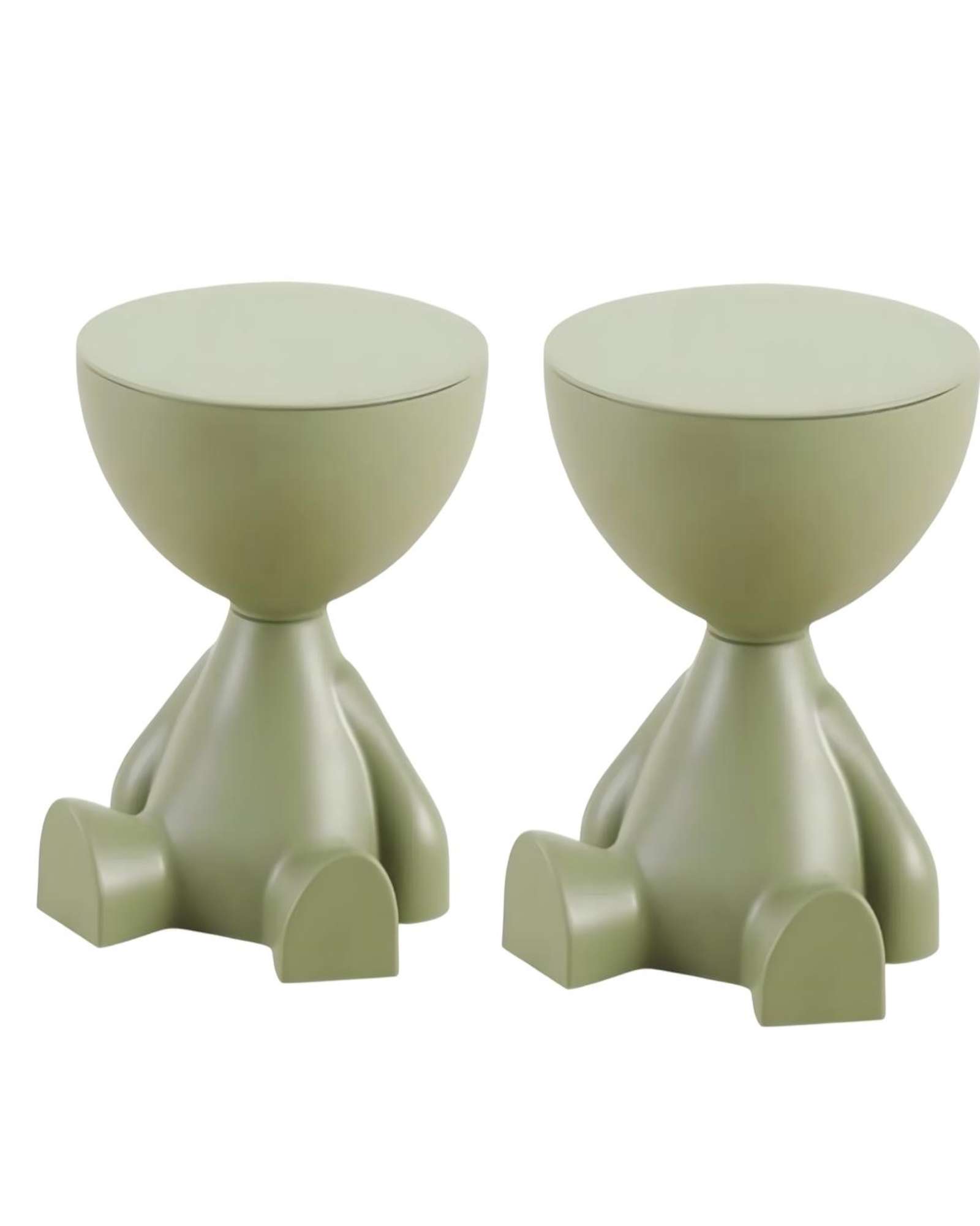 Todo Para El Hogar - El Guardián Sentado Mesa De Arrimo Escultural Blanco Verde