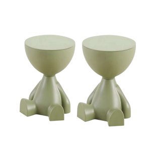 Todo Para El Hogar - El Guardián Sentado: Mesa De Arrimo Escultural Blanco Verde