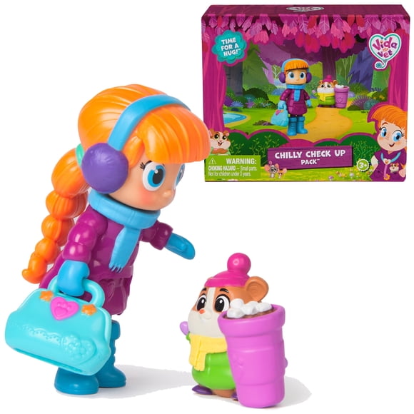 Paquete Toy Vida the Vet Chilly Check Up con figuras de Vida y palomitas
