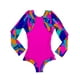 thumbnail image 2 of Traje de baño de niña manga larga fucsia, 2 of 4