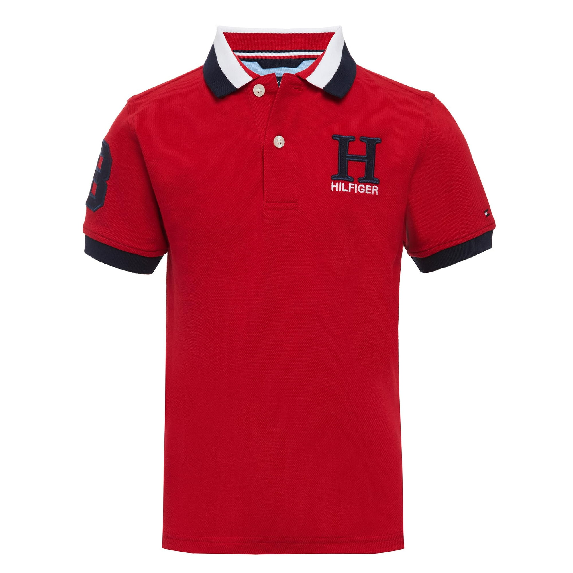 Polo Tommy Hilfiger Para Niños, Elástico, Color Rojo Hiedra, Talla 03