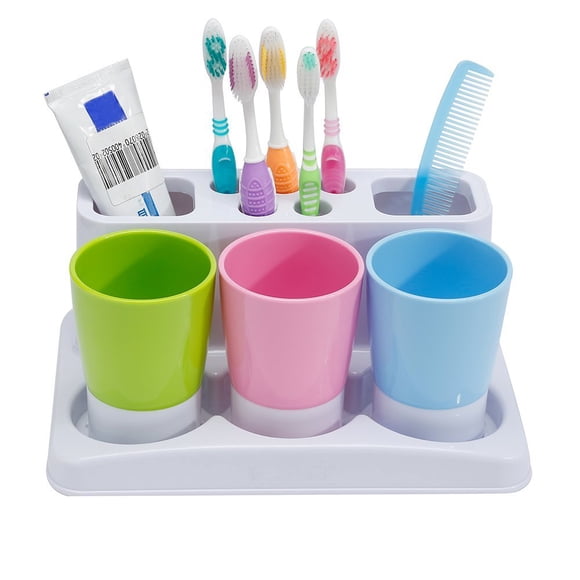Soporte para cepillos de dientes y pasta de dientes, organizador de baño Eslite