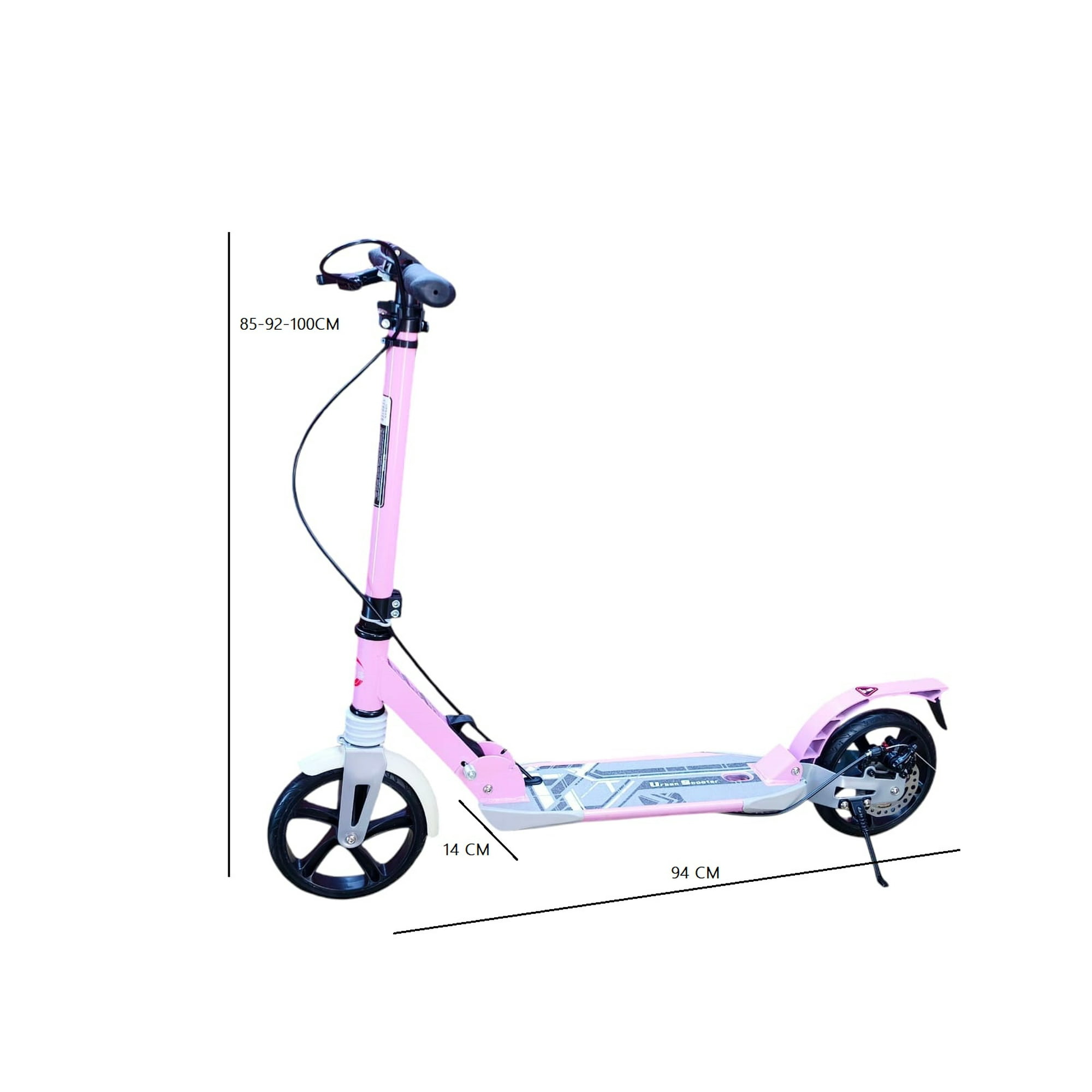 Vipnetwork - Scooter Monopatín Niños Adultos Con Freno Disco Rosado
